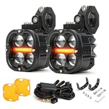 2x 120w 11880lm Led Motorcycle Driving Fog Spot Light Auxiliary Lamp Whiteamber 2x 120w 11880lm Led Motorcycle Driving Fog Spot Light Auxiliary Lamp Whiteamber