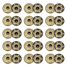 50 Sets Sew-on Snap Buttons, 25mm Metal Press Studs Buttons(Bronze)