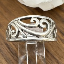 Open Filigree Sterling Silver 925 Modern Ring 4.72g Sz 9 AT126-58  N 