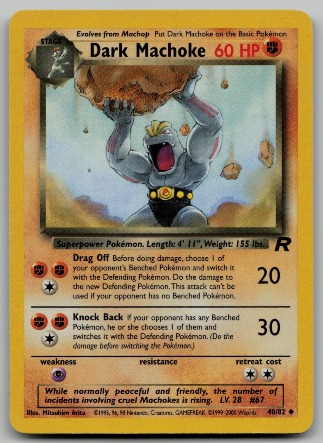 Dark Machoke Uncommon Team Rocket 40/82 NM