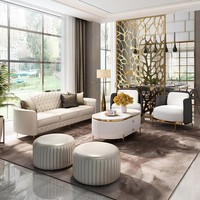 Design Sofagarnitur Couch Couchtisch Sofa 6Tlg Wohnzimmer Set Hocker Luxus MöBel