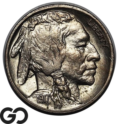 1917 Buffalo Nickel, Fully Struck Solid Gem BU++