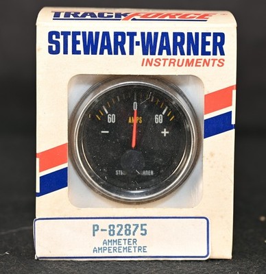NOS Vintage Stewart Warner Track Force Ammeter Gauge 60-0-60 Amps | P/N P-82875