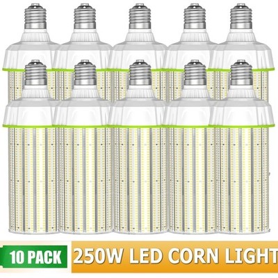 10X 250W LED Corn Bulb Light Replacement 1200W Metal Halide HPS Warehouse Blubs