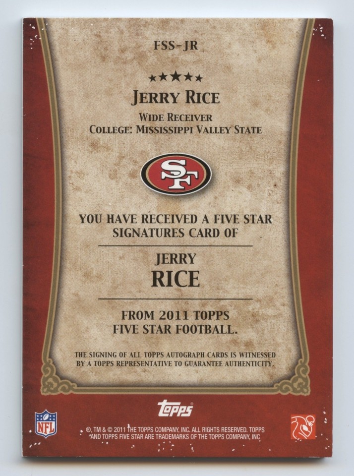 Maillot Des 49ers Signé Jerry Rice - Authentifié JSA, Modèle De Jeu Avec Usure Mineure