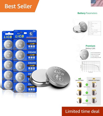 #ad 10 PCS CR2450 3V Lithium Batteries – Reliable Power for All Devices $16.97