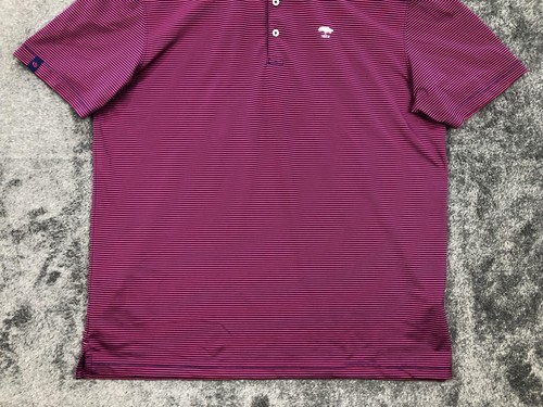 Donald Ross Sport Poloshirt Herren Large rosa marine gestreift Golf Stretch schnelltrocknend - Bild 5 von 19