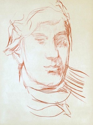 Oskar KOKOSCHKA, Rötelportrait III - Lithographie
