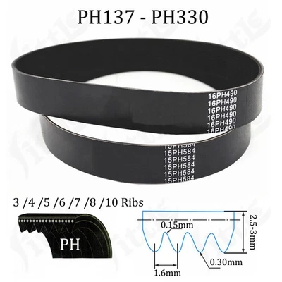 Vega Belt PH 137-330 Motor Belt Rubber Multi-Groove Belt Wedge Belt 3Ribs-10Ribs