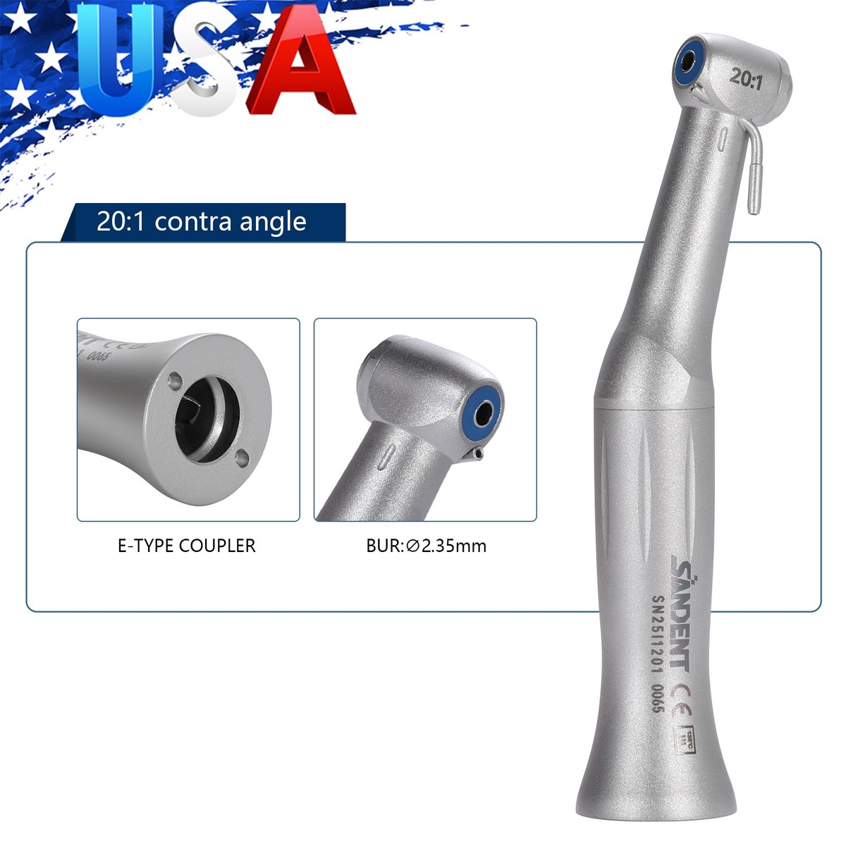 Dental Implant Handpiece 20:1 (LED) Contra Angle Fit NSK Implant