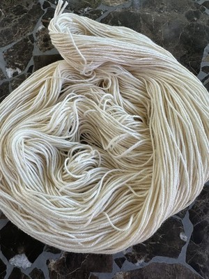 Undyed natural color 100g 50/50 wool cotton yarn skein DK weight to hand dye