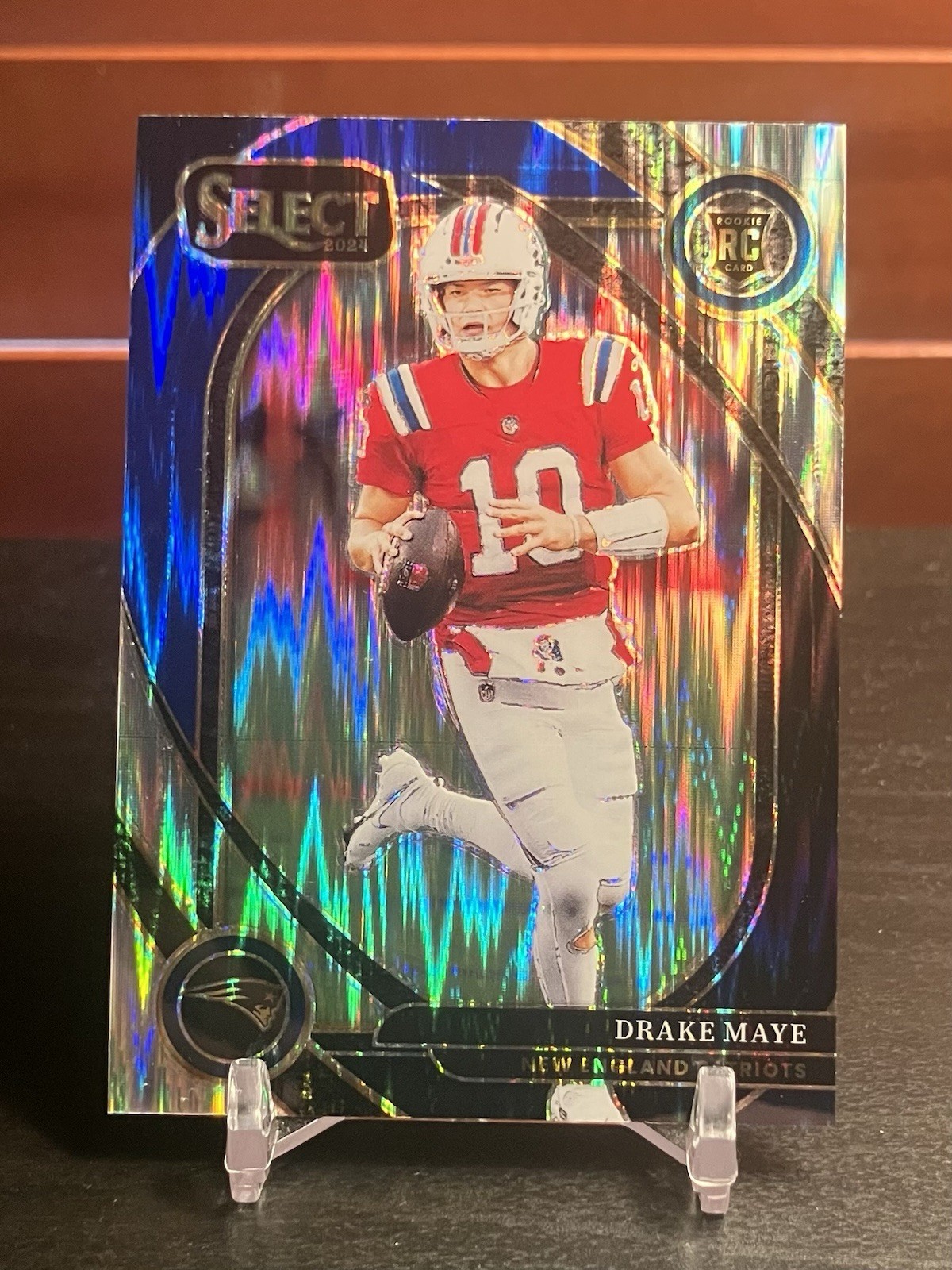 2024 Panini Select Drake Maye Club Level #218 Black & Blue Shock (RC) Patriots