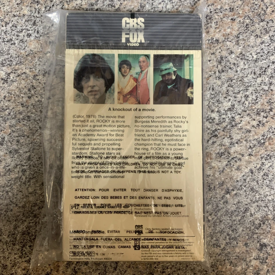 ROCKY VHS Tape CBS/Fox Video Sylvester Stallone 1976 Foto 2 de 3