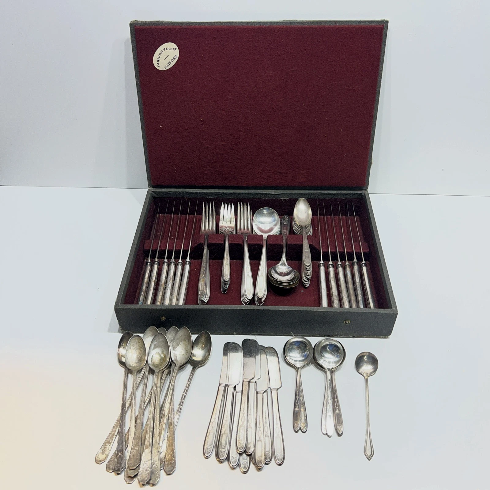 108 Pc Serving For 12 Community Plate GROSVENOR Flatware Set Silverplate 1921