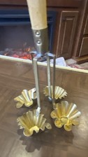 Vintage 4 Cup Kratongthong Thai Brass Molds With Wooden Handle -