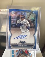 2023 Bowman Draft #CDA-HHA Hunter Haas Chrome Blue Wave Refractor #/150 Auto