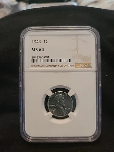1943-P Lincoln Wheat Steel Cent NGC MS64.