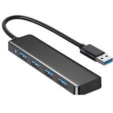 4-Port USB 3.0 Hub – High-Speed Data Splitter for Laptop, PC, and Gaming Devices