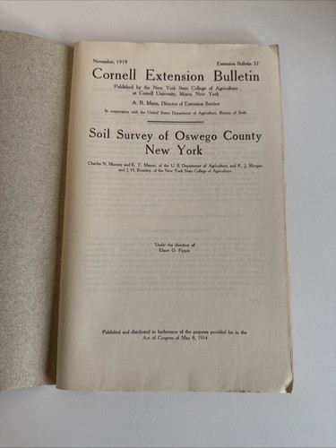 USDA Soil Survey of Oswego County, New York (1919) w/ Very Large Color Map - Picture 2 of 9