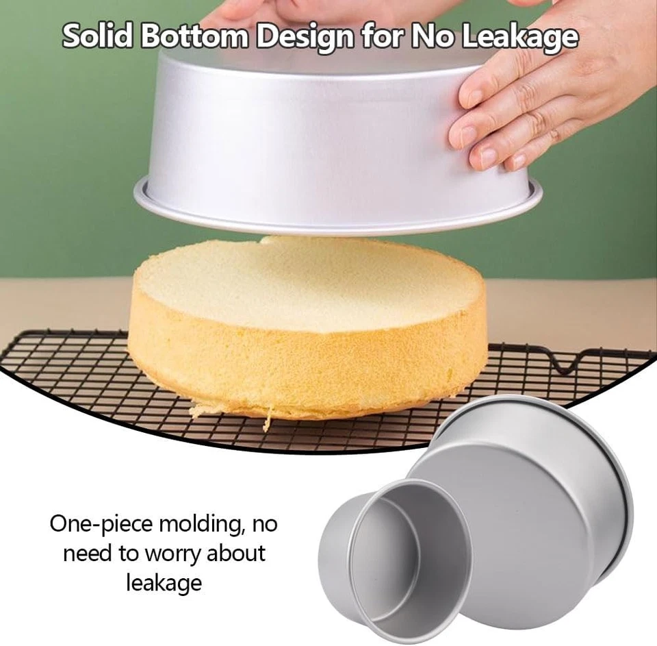 2x Alu Backformen rund, 5/7 Zoll, antihaftbeschichtet, inkl. 50 Backpapier - Bild 4 von 4