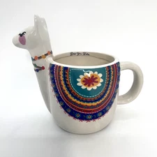 Natural Life Llama Ceramic Mug Planter 16 oz – Footed – Excellent