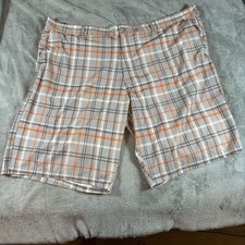 OPflex 4 Way Stretch OP Flex Ocean Pacific Mens 46 Shorts Gray Plaid Inseam 11