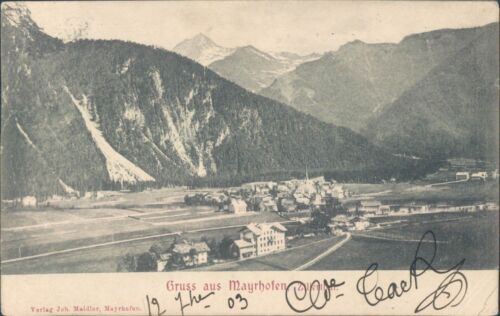 AUTRICHE salut de Mayrhofen litho PC 1900s - Photo 1/2