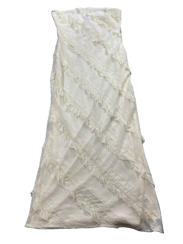 Princess Polly Womens 6 Baylie Maxi Dress Yellow Fringe Detail Strapless Slim - Picture 3 of 9