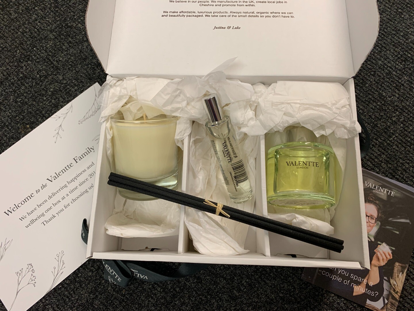 VALENTTE GIFT SET LEMONGRASS & ROSEMARY CANDLE, DIFFUSER & ROOM MIST CG B72 eBay