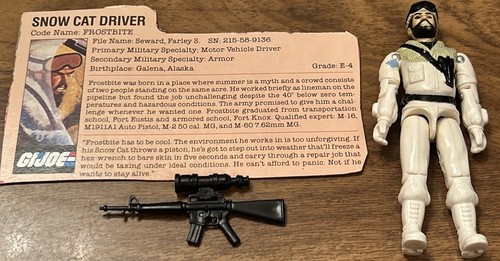 1985 GI Joe Frostbite 100% Complete With Cut File Card New O Ring ARAH - Imagen 1 de 5