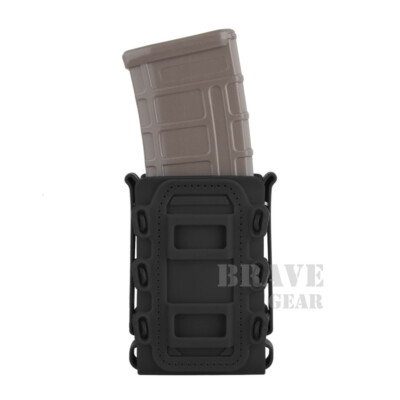Soft Shell Rifle Mag Carrier 5.56 7.62 Magazine Pouch MOLLE Hold Black 12cm Tall