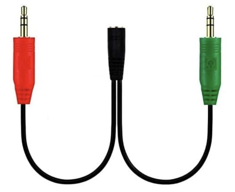 3.5mm Female to 2 Male Jack Plug Headphone Mic Stereo Audio Y Splitter Cable - Image 2 of 4