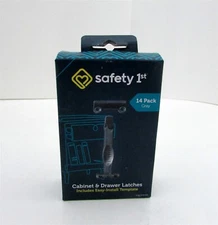 Safety 1st Baby Cabinet & Drawer Latches 14 Pack-Gray 