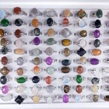 5-100pcs Wholesale Rings Lots Stone Mixed Jewelry Crystal Ring Women Finger Ring