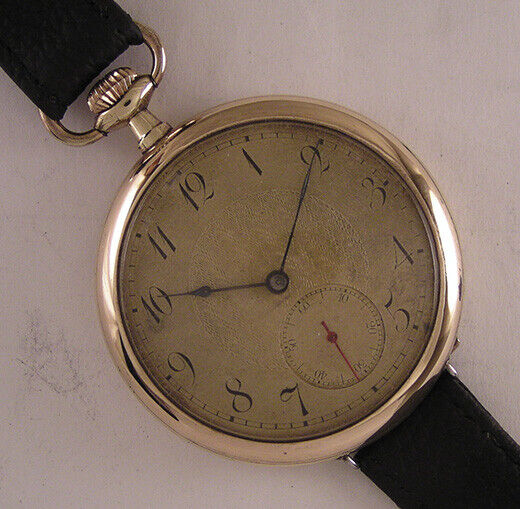 Lovely Brass Case Original 120 Years Old Cylindre1900 Swiss Wrist Watch Serviced