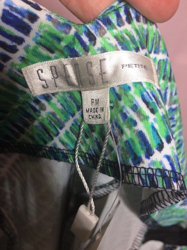 NWT Spense PM 36"Bust Blue Petite Green Flare Women's Dress Career Casual J29 - Picture 12 of 12