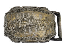 America Express Wells Butterfield Belt Buckle WF717 with WEAR SYNEK NYC SIGNED