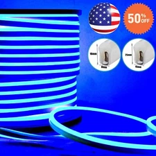 Blue 110V Waterproof LED Neon Light Strip Rope Tube Commercial Building Decor US