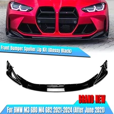 Gloss Black Front Spoiler Lip Splitter Kit For BMW G80 M3 G82 M4 2021-2026 2022