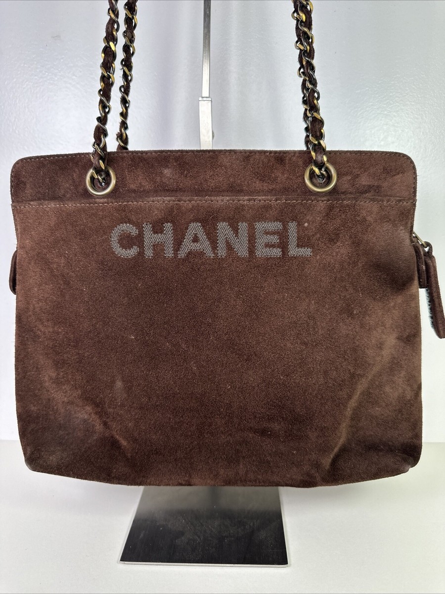 90s'Vintage Suede leather tote スェードレザー Chanel Suede tote Vintage 1990s | eBay