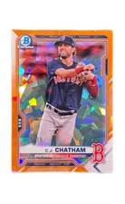 C.J. Chatham 2021 Bowman Chrome Sapphire Orange Refractor /75 Red Sox 