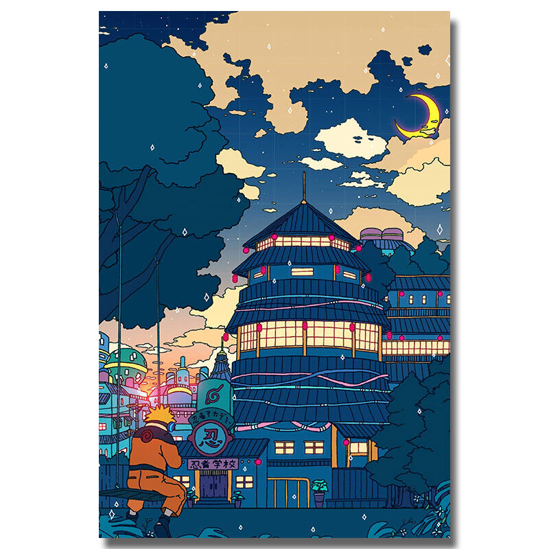 Classic Japan Anime Architecture Night Aesthetic Poster Manga Wall Art Print  002 | eBay