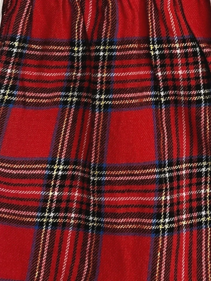 Okie Dokie 婴幼儿女孩红色格子假日婴儿套装紧身衣和裙子套装 — 第 3/3 张图片