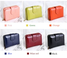 Women Small Wallet Leather Card Holder Short Purse Zipper Bag Pocket Small Purse