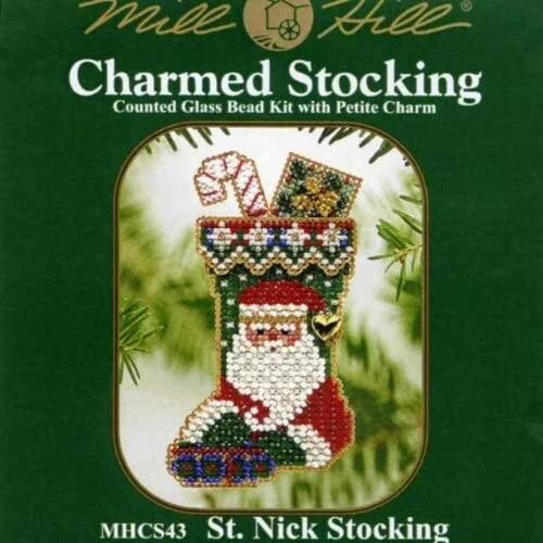 MILL HILL ORNAMENT Beaded Cross Stitch Kit ST NICK STOCKING - Picture 2 of 2