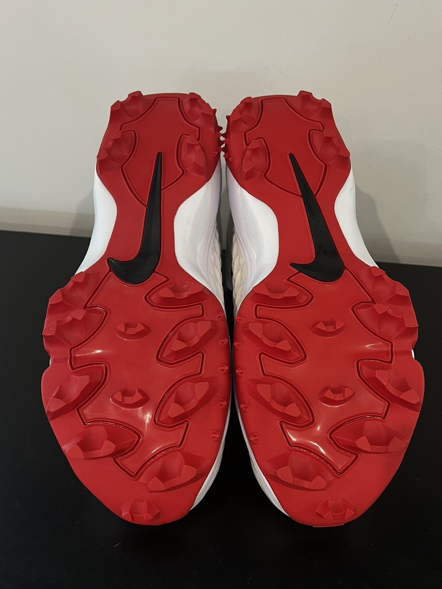 Size 15 Nike Force Savage Pro 2 Shark Ohio State PE Football Cleats White Red Nike Ohio State PE Force Savage Pro 2 P Football Cleats  main image 4