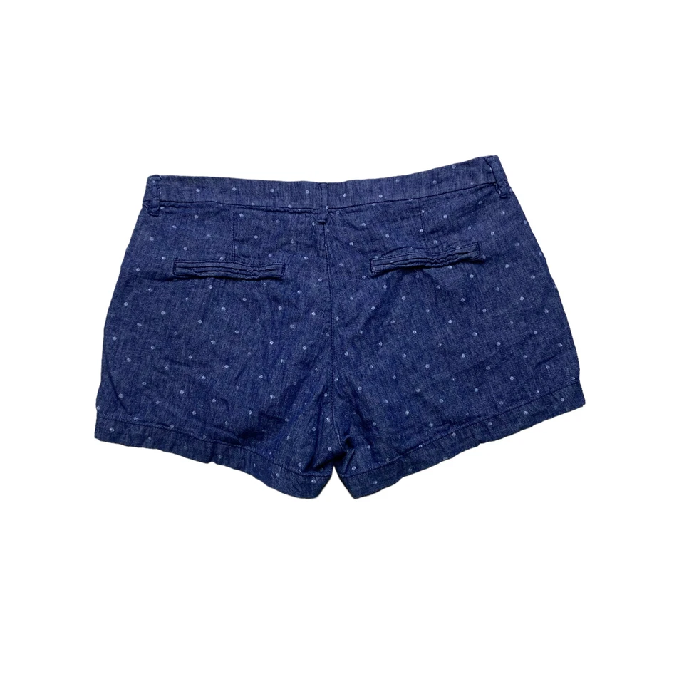 Pantalones Cortos Old Navy Everyday 3" Cambray Para Mujer Talla 10 Azul Marino Lunares Mezcla de Lino Foto 2 de 4