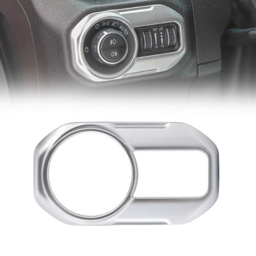 Silver Headlight Lamp Switch Button Cover Trim For Jeep Wrangler JL JT 2018-2021