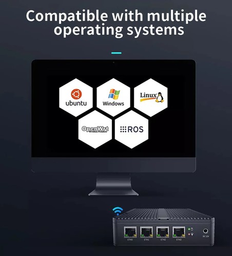 Fanless Soft Router Celeron J4125 Mini PC Quad Core 4x Intel i225/i226 2.5G - 第 13/16 張圖片
