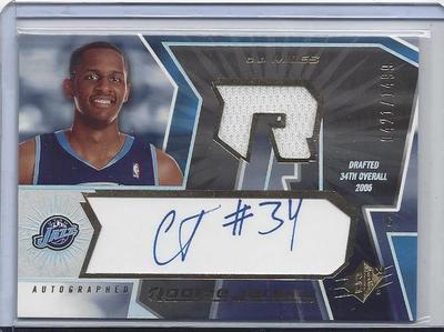 C.J. MILES 2005-06 SPX ROOKIE JERSEY AUTO RC #D /1499